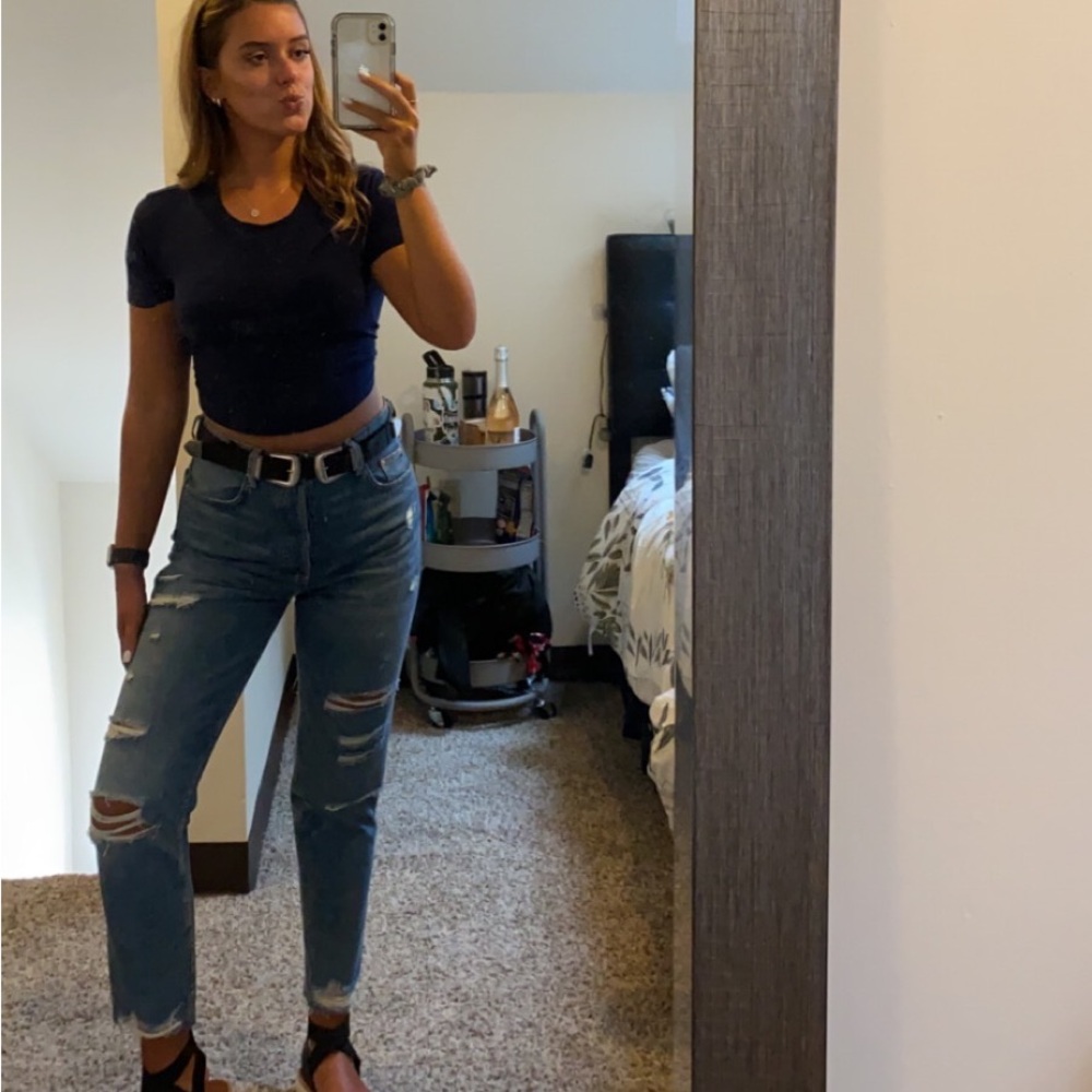 Divided Ripped Jeans with Raw Hem